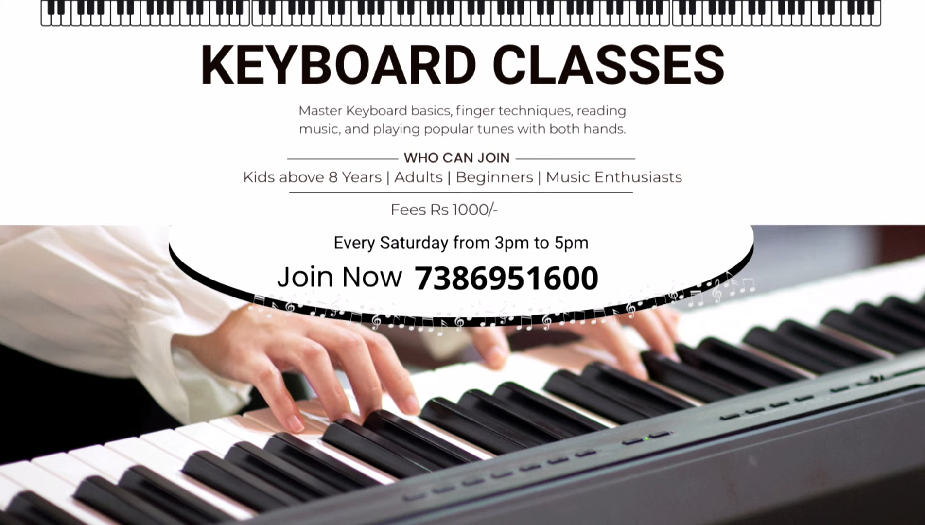 Keyboard learning platform at wesley church secunderabad